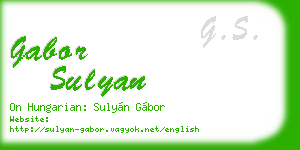 gabor sulyan business card